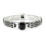 104749, TRIBAL ENGRAVED WITH RHINESTONE ACCENT STRETCH BRACELET
