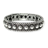 104750, WESTERN BALL TEXTURED METAL STRETCH BRACELET