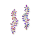 104761, LEAF BRANCH RHINESTONE DANGLE EARRING