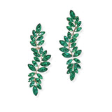 104761, LEAF BRANCH RHINESTONE DANGLE EARRING
