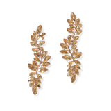 104761, LEAF BRANCH RHINESTONE DANGLE EARRING