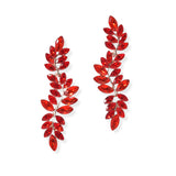 104761, LEAF BRANCH RHINESTONE DANGLE EARRING