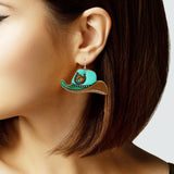 104770, WESTERN COWBOY HAT FAUX LEATHER DANGLE EARRING