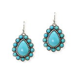 104772, WESTERN TEARDROP TURQUOISE STONE DANGLE EARRING