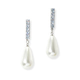 104778, PEARL WITH CUBIC ZIRCONIA DANGLE EARRING