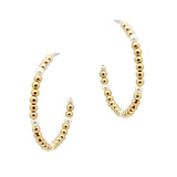 104796, PEARL WITH BEADED ROUND HOOP EARRING