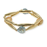 104810, GLASS BEAD ACCENT MULTI LAYERED STRETCH BRACELET