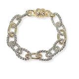 104812, 14K GOLD PLATED, DESIGNER INSPIRED CHAIN MAGNETIC BRACELET