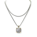 104822, 14K GOLD PLATED, MICRO PAVE CUBIC ZIRCONIA ACCENT DESIGNER INSPIRED LONG NECKLACE