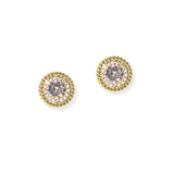104853, ROUND CUBIC ZIRCONIA STUD EARRING