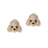104855, POODLE CUBIC ZIRCONIA STUD EARRING