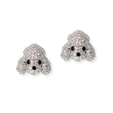 104855, POODLE CUBIC ZIRCONIA STUD EARRING