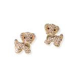 104856, PUPPY CUBIC ZIRCONIA STUD EARRING