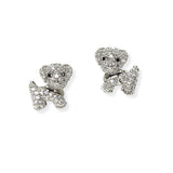 104856, PUPPY CUBIC ZIRCONIA STUD EARRING
