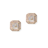 104857, GEOMETRIC CUBIC ZIRCONIA STUD EARRING