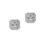 104857, GEOMETRIC CUBIC ZIRCONIA STUD EARRING