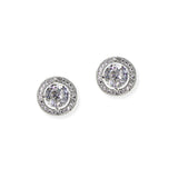 104859, ROUND CUBIC ZIRCONIA STUD EARRING