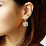 104861, GEOMETRIC CUBIC ZIRCONIA DANGLE EARRING