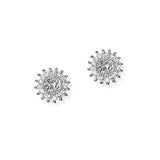 104863, ROUND SUN CUBIC ZIRCONIA STUD EARRING