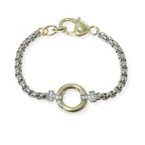 104925, ROUND RING ACCENT PAVE CUBIC ZIRCONIA DESIGNER INSPIRED BRACELET