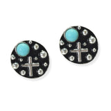 104980, WESTERN CROSS ACCENT POST EARRING