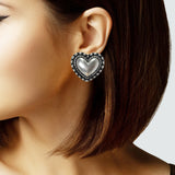 104984, WESTERN HEART METAL POST EARRING