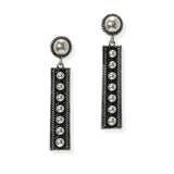 104986, WESTERN BALL TEXTURED BAR DANGLE EARRING