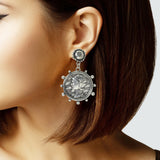 104992, WESTERN ENGRAVED LIBERTY COIN DANGLE EARRING