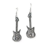 104996, WESTERN GUITAR METAL DANGLE EARRING