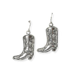 105001, WESTERN BOOTS METAL DANGLE EARRING