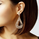 105014, TEARDROP CRYSTAL RHINESTONE DANGLE EARRING