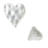 105036, HAMMERED BOLD HEART METAL STRETCH RING