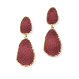 105077, SOFT SUEDE LEATHER GEOMETRIC DANGLE EARRING