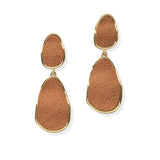 105077, SOFT SUEDE LEATHER GEOMETRIC DANGLE EARRING
