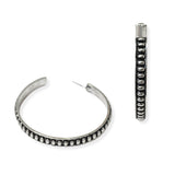 105096, 2"L, WESTERN TEXTURED ROUND HOOP EARRING