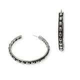 105097, 2.5"L, WESTERN TEXTURED ROUND HOOP EARRING
