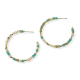 105098, 1.5"L, DAINTY BEADED ROUND HOOP EARRING