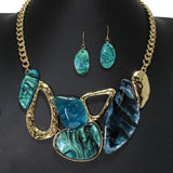 105103, GLITTER GEOMETRIC CELLULOID ACETATE NECKLACE