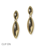 105110, MARQUISE SHAPE METAL DANGLE CLIP ON EARRING