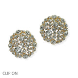 105156, BUBBLE PEARL WITH RHINESTONE CLIP ON EARRING