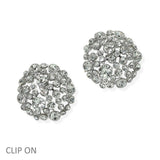 105156, BUBBLE PEARL WITH RHINESTONE CLIP ON EARRING