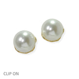 105157, BOLD PEARL CLIP ON EARRING