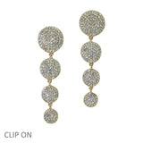 105158, ROUND CRYSTAL RHINESTONE DROP DANGLE EARRING