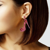 105159, HIGH HEELS CUBIC ZIRCONIA DANGLE EARRING