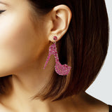 105160, HIGH HEELS CUBIC ZIRCONIA DANGLE EARRING