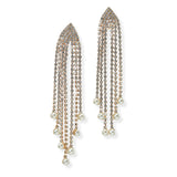 105168, CRYSTAL RHINESTONE WITH PEARL DROP DANGLE EARRING