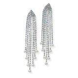 105168, CRYSTAL RHINESTONE WITH PEARL DROP DANGLE EARRING