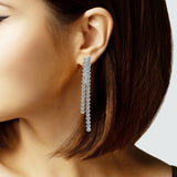 105172, WHITE GOLD PLATED, MARQUISE CUBIC ZIRCONIA ACCENT DROP EARRING