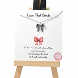 105216, GOLD DIPPED, LOVE THAT BINDS, RIBBON BOW CHARM NECKLACE