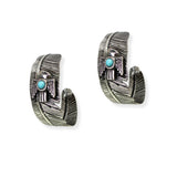 105228, WESTERN THUNDERBIRD LEAF HOOP EARRING
